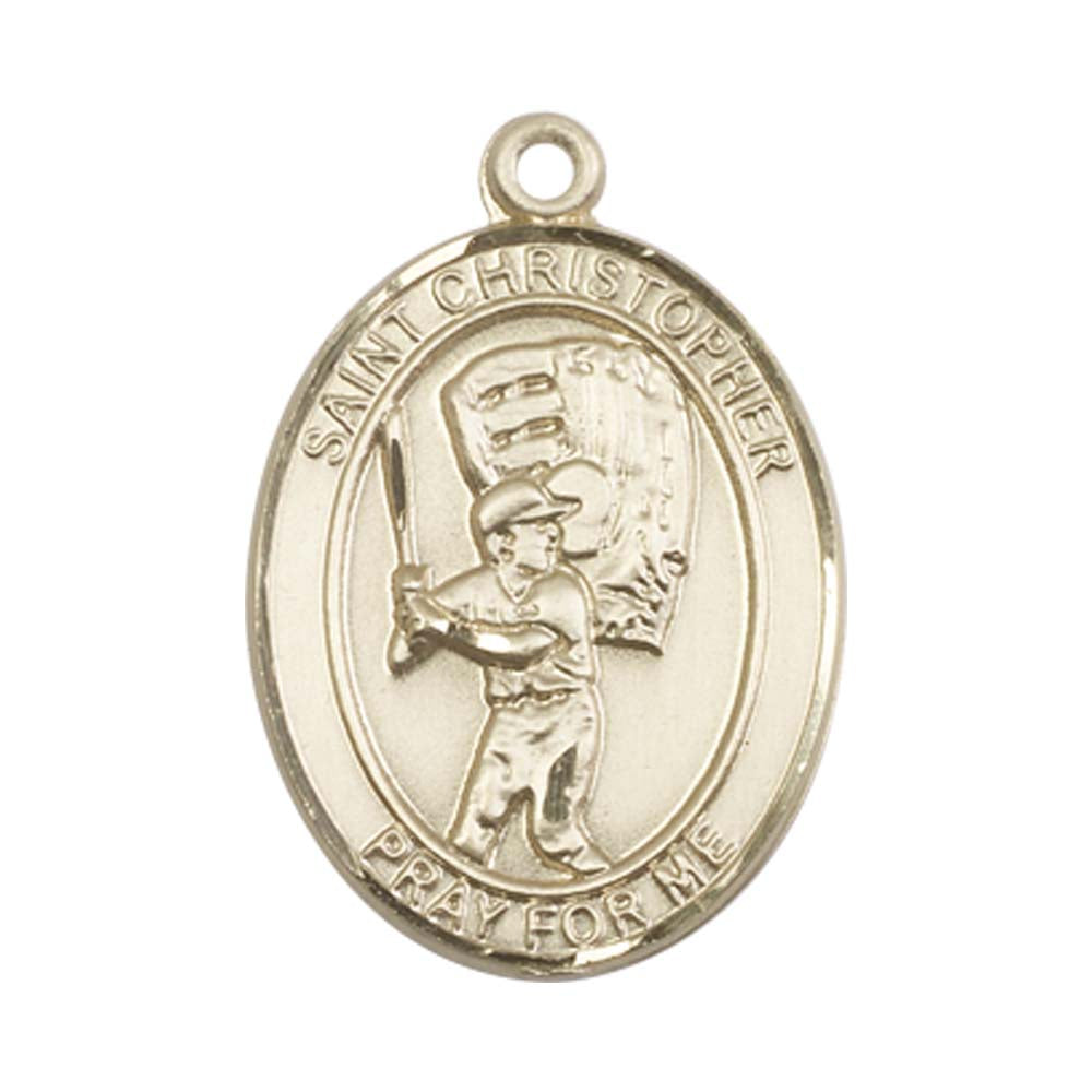 14kt Gold St. Christopher/Baseball Medal