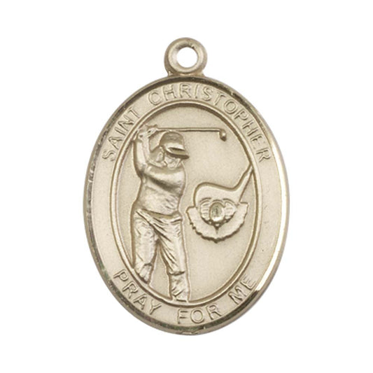 14kt Gold St. Christopher/Golf Medal - Large