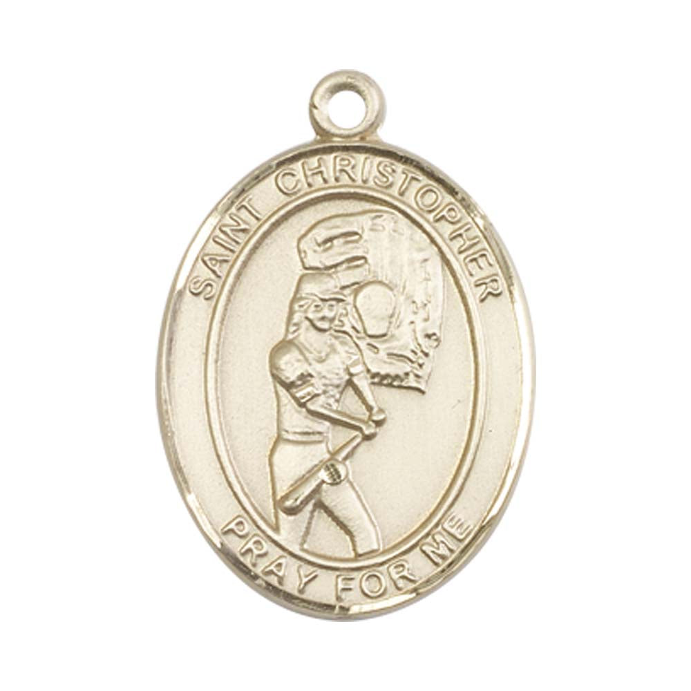 14kt Gold St. Christopher/Softball Medal - Large