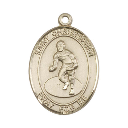 14kt Gold St. Christopher/Wrestling Medal - Large