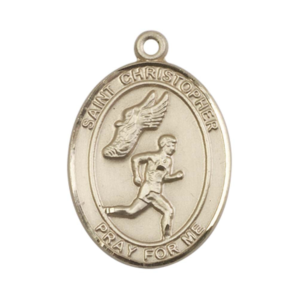 14kt Gold St. Christopher/Track&Field Medal - Large