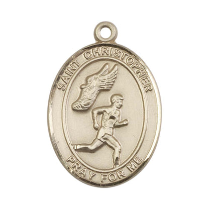 14kt Gold St. Christopher/Track&Field Medal - Large