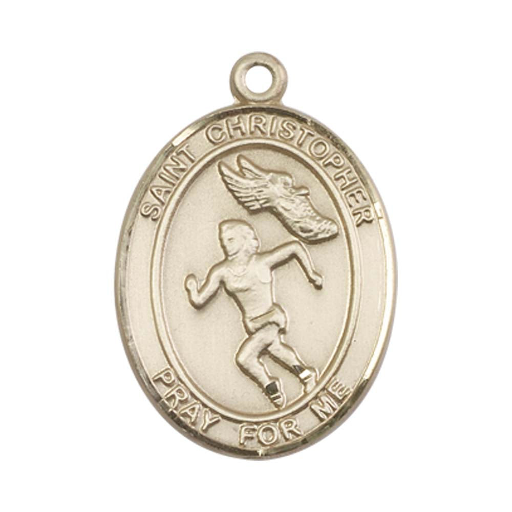 14kt Gold St. Christopher/Track&Field Medal - Large