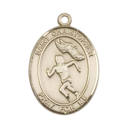 14kt Gold St. Christopher/Track&Field Medal - Large