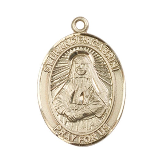 14kt Gold St. Frances Cabrini Medal - Medium