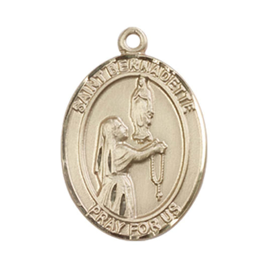 14kt Gold St. Bernadette Medal - Medium