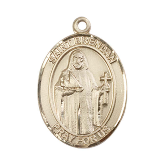 14kt Gold St. Brendan the Navigator Medal - Medium