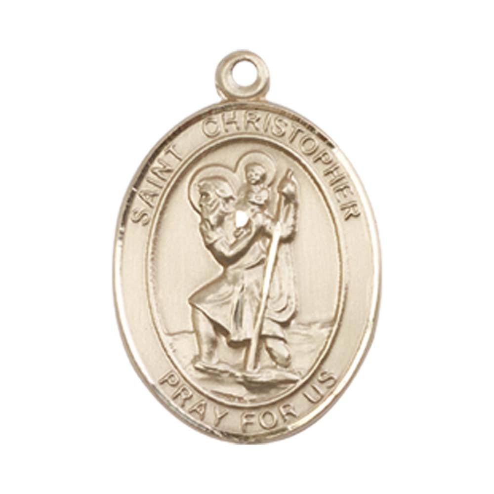 14kt Gold St. Christopher Medal - Medium