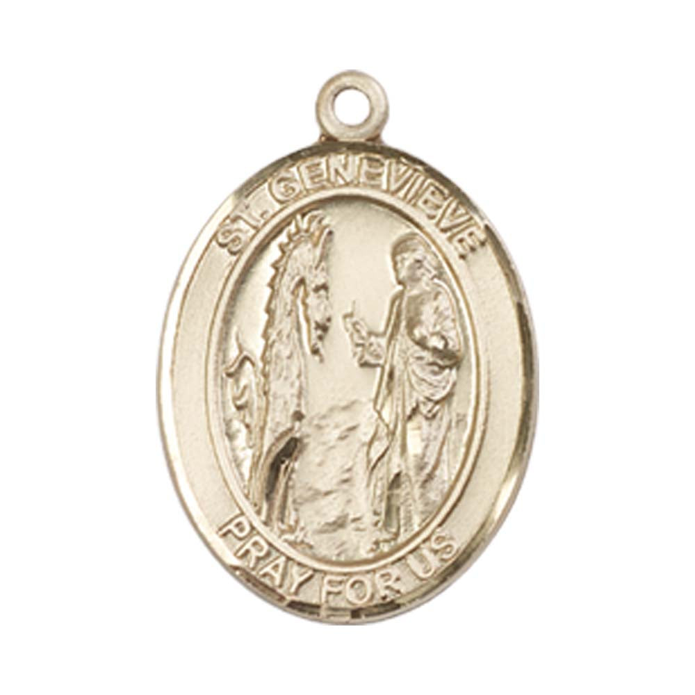 14kt Gold St. Genevieve Medal - Medium