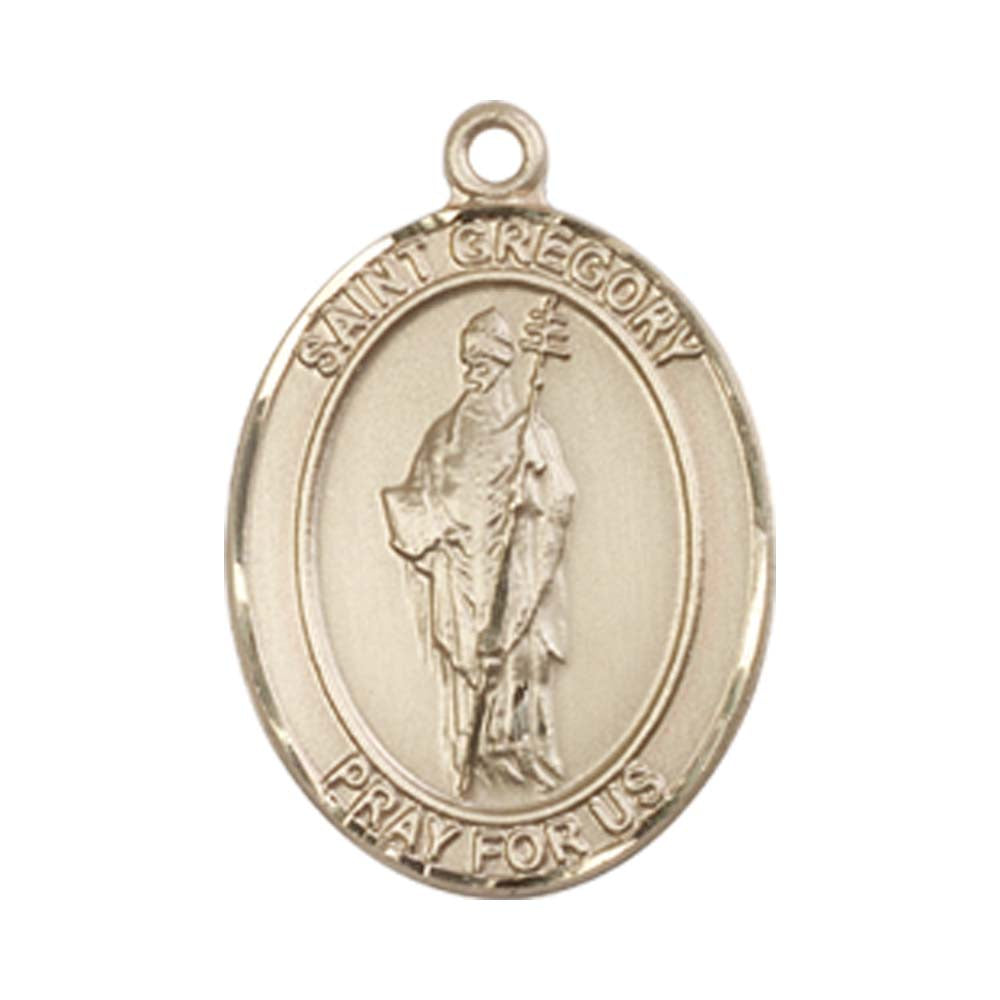 14kt Gold St. Gregory the Great Medal - Medium