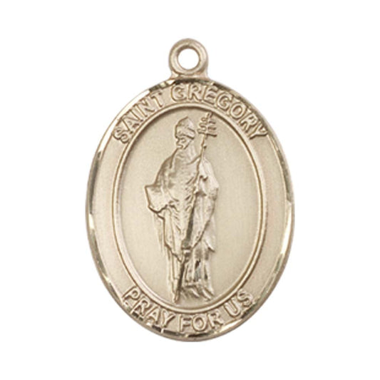 14kt Gold St. Gregory the Great Medal - Medium