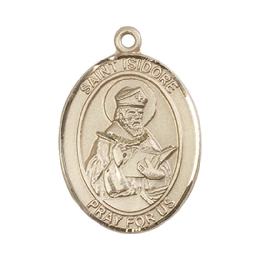 14kt Gold St. Isidore of Seville Medal - Medium