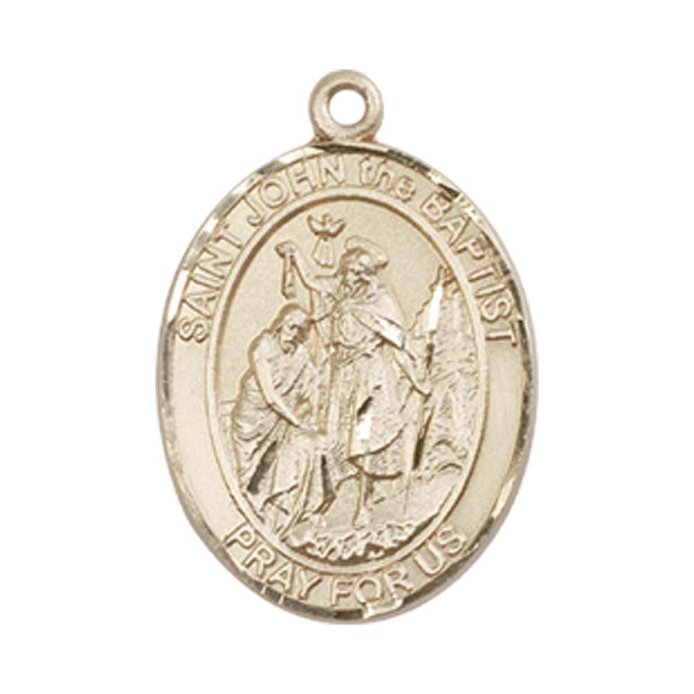 14kt Gold St. John the Baptist Medal - Medium