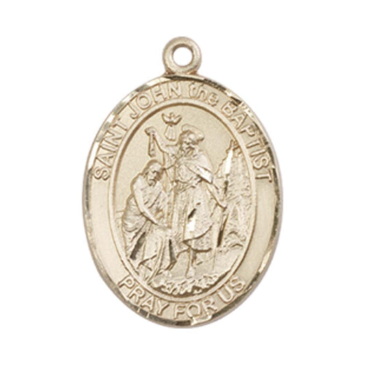 14kt Gold St. John the Baptist Medal - Medium