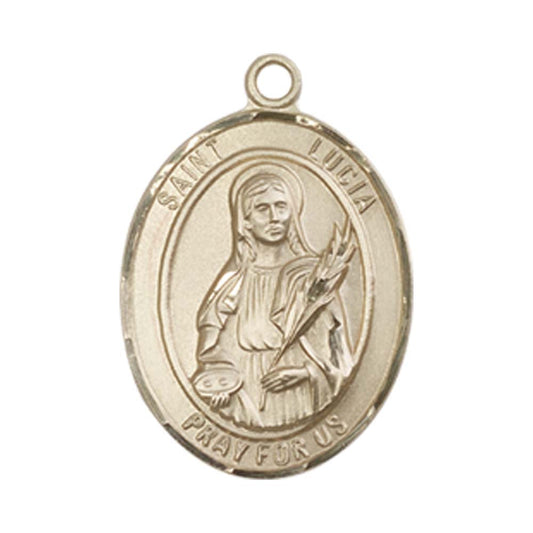 14kt Gold St. Lucia of Syracuse Medal - Medium