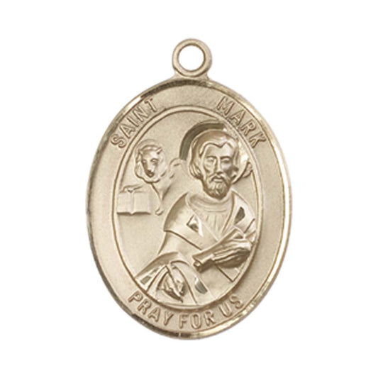 14kt Gold St. Mark the Evangelist Medal - Medium