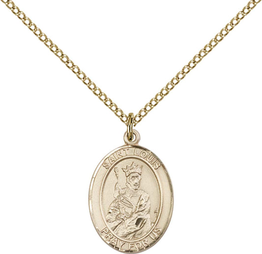 14kt Gold Filled St. Louis Pendant with 18 inch Gold Filled Light Curb Chain - Medium
