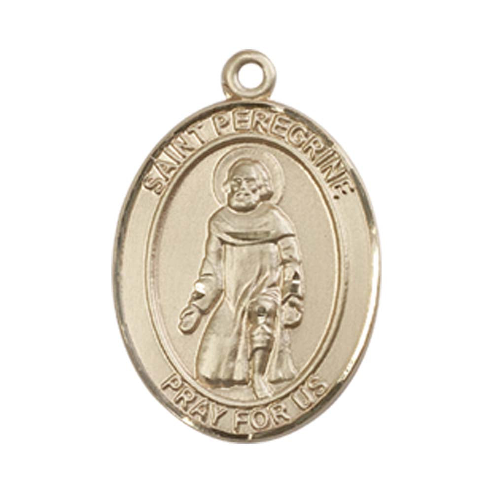 14kt Gold St. Peregrine Laziosi Medal - Medium