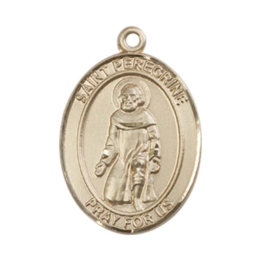 14kt Gold St. Peregrine Laziosi Medal - Medium