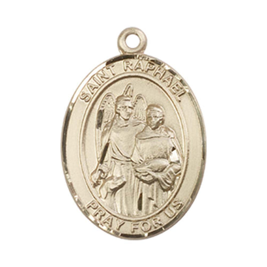14kt Gold St. Raphael the Archangel Medal - Medium