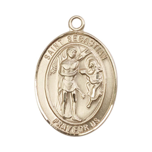14kt Gold St. Sebastian Medal - Medium