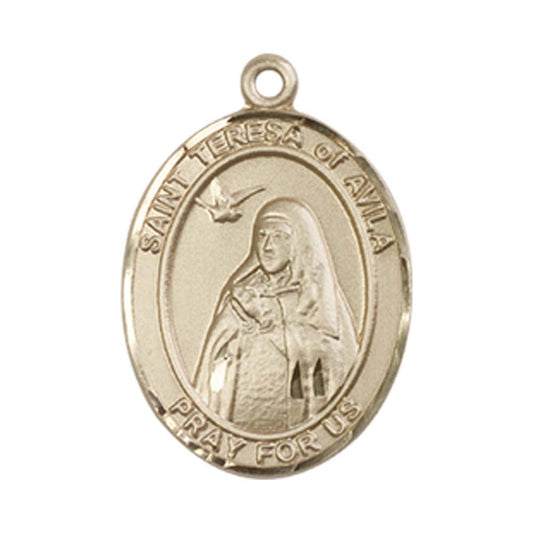 14kt Gold St. Teresa of Avila Medal - Medium