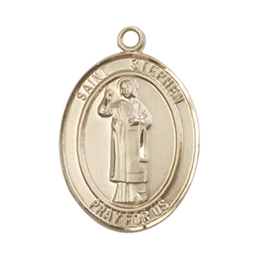 14kt Gold St. Stephen the Martyr Medal - Medium