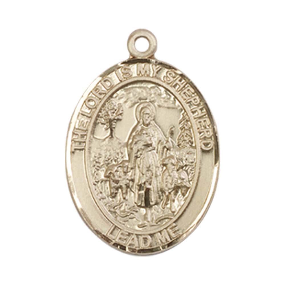 14kt Gold Lord Is My Shepherd Medal - Medium