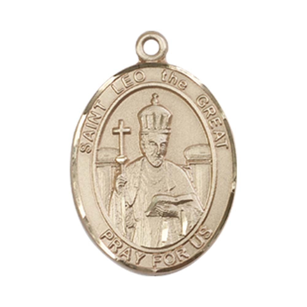 14kt Gold St. Leo the Great Medal - Medium