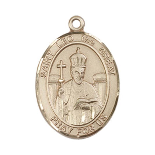 14kt Gold St. Leo the Great Medal - Medium