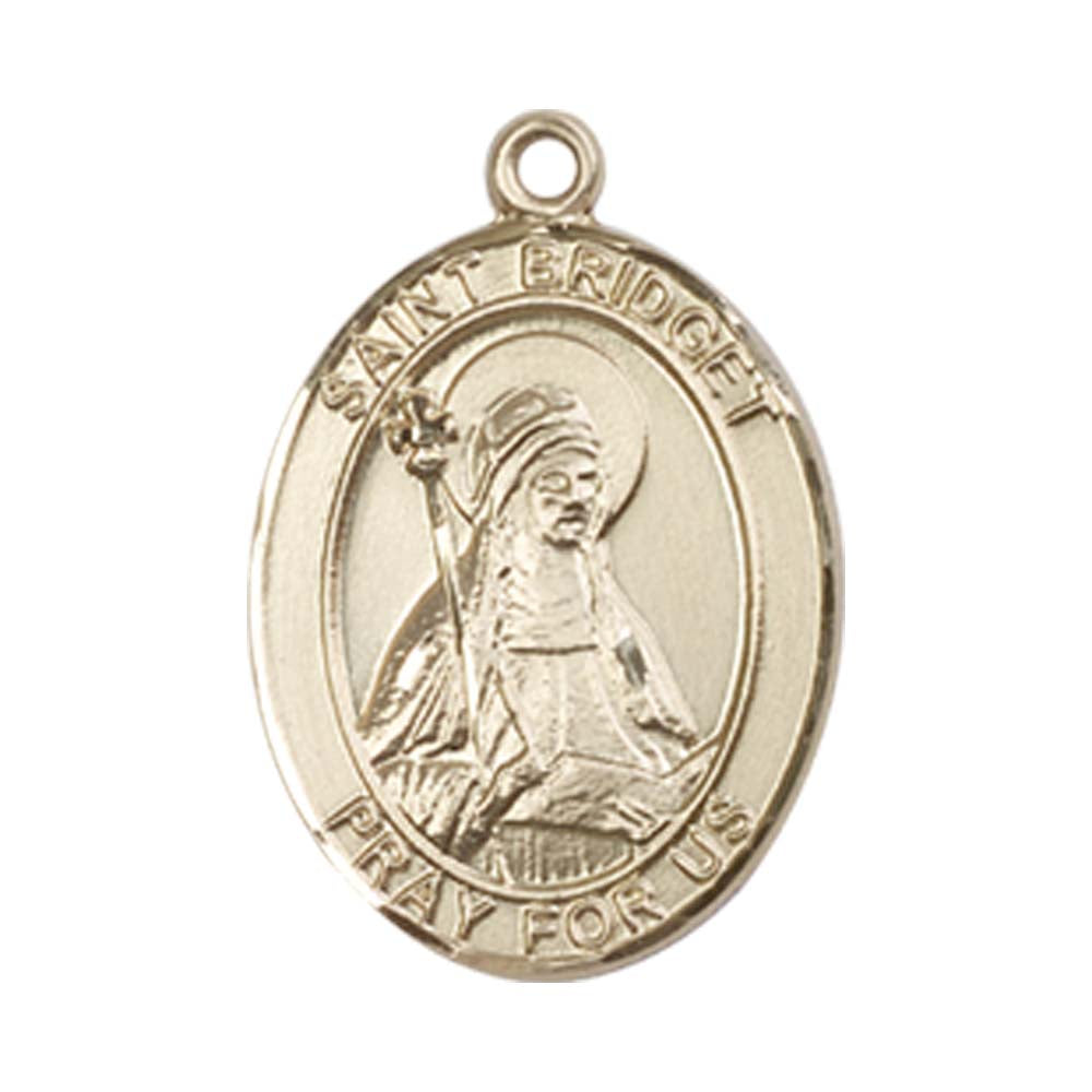 14kt Gold St. Bridget of Sweden Medal - Medium