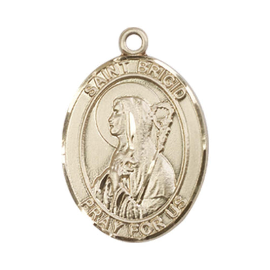 14kt Gold St. Brigid of Ireland Medal - Medium