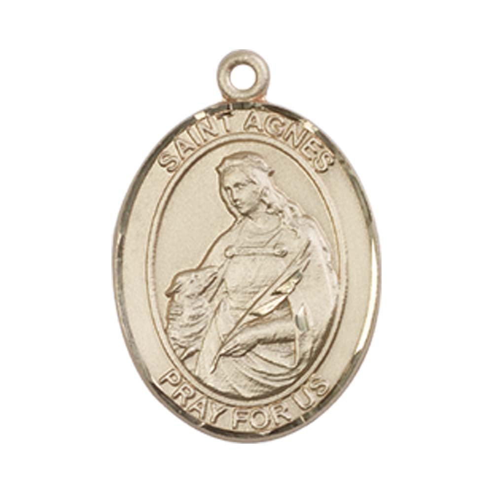 14kt Gold St. Agnes of Rome Medal - Medium
