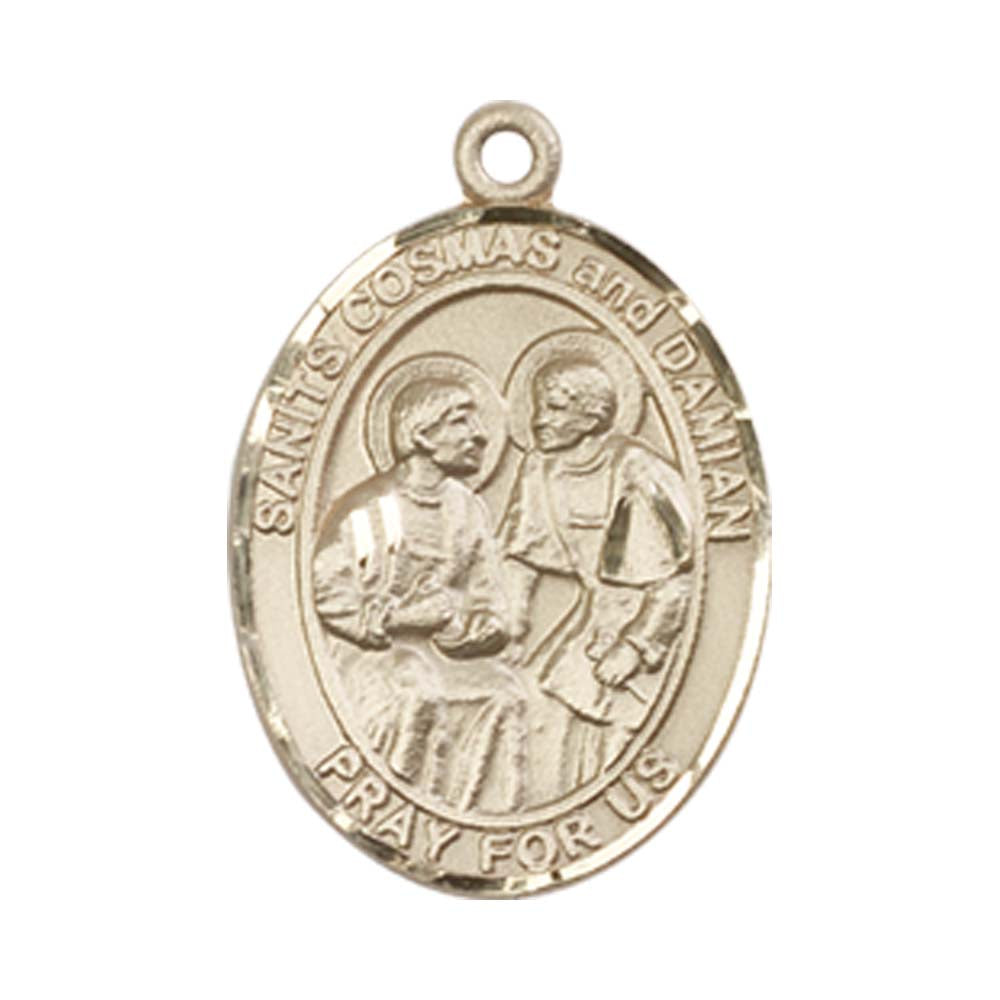 14kt Gold Sts. Cosmas & Damian Medal - Medium