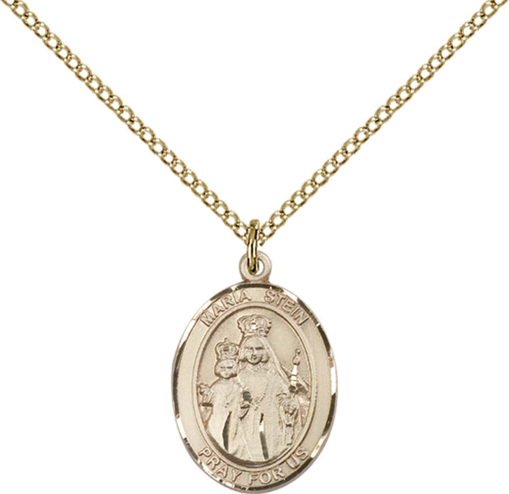 14kt Gold Filled Maria Stein Pendant with 18 inch Gold Filled Light Curb Chain