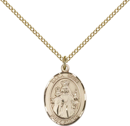 14kt Gold Filled Maria Stein Pendant with 18 inch Gold Filled Light Curb Chain
