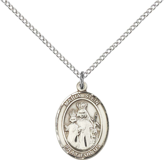 Sterling Silver Maria Stein Pendant with 18 inch Sterling Silver Light Curb Chain