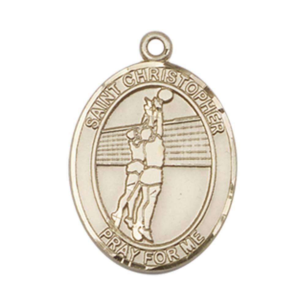 14kt Gold St. Christopher/Volleyball Medal - Medium