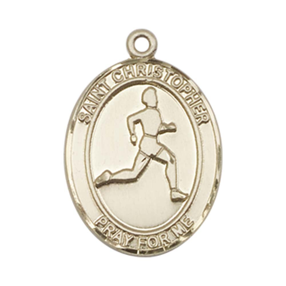 14kt Gold St. Christopher/Track & Field Medal - Medium