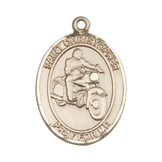 14kt Gold St. Christopher/Motorcycle Medal