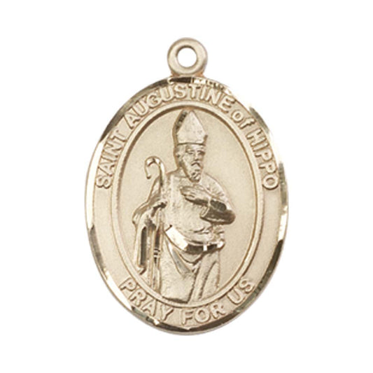 14kt Gold St. Augustine of Hippo Medal - Medium