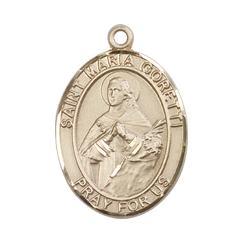 14kt Gold St. Maria Goretti Medal - Medium