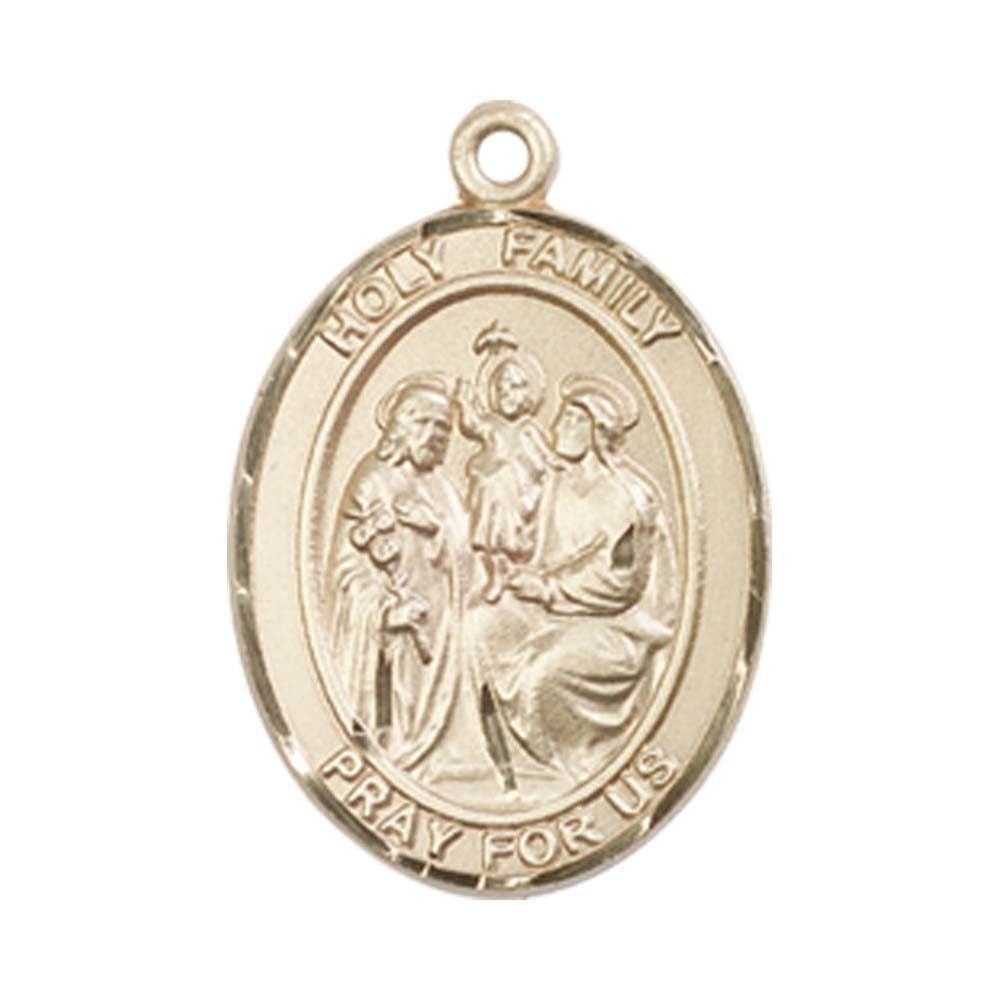14kt Gold Holy Family Medal - Medium