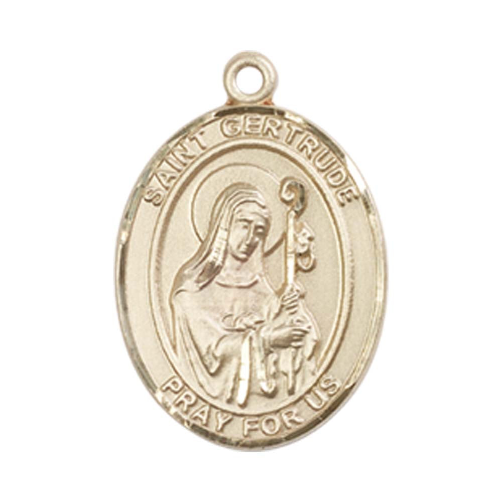 14kt Gold St. Gertrude of Nivelles Medal - Medium