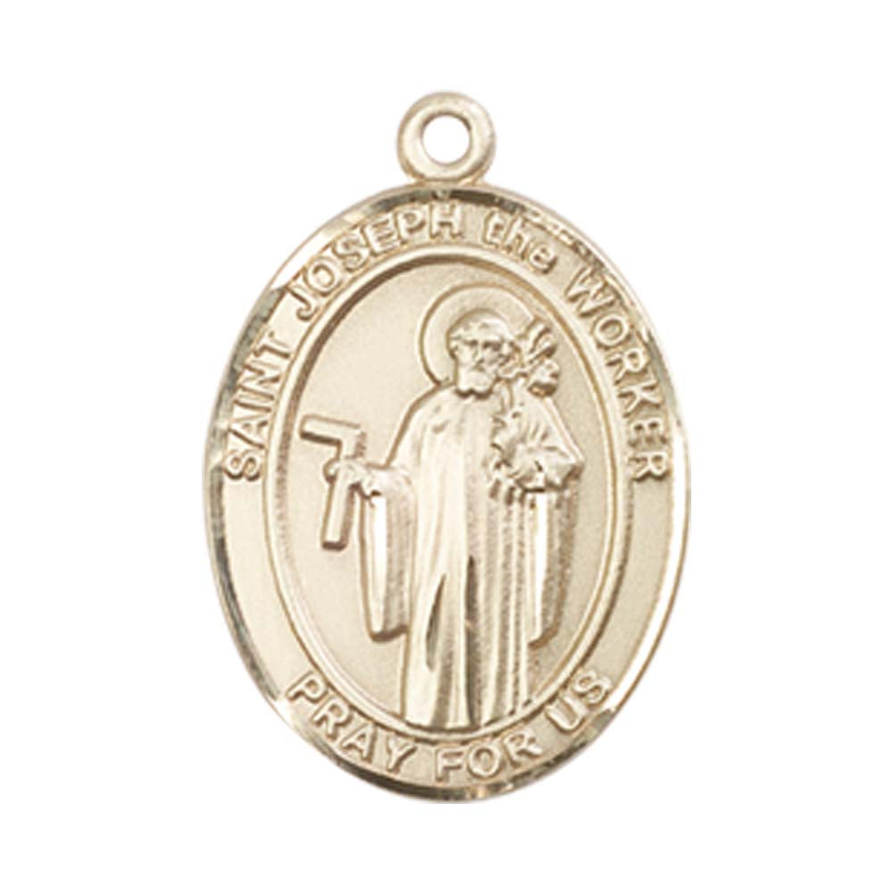 14kt Gold St. Joseph The Worker Medal - Medium