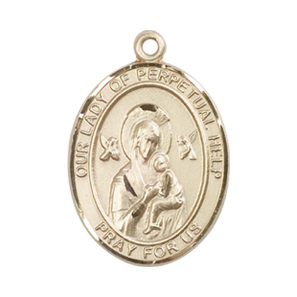 14kt Gold O/L of Perpetual Help Medal - Medium