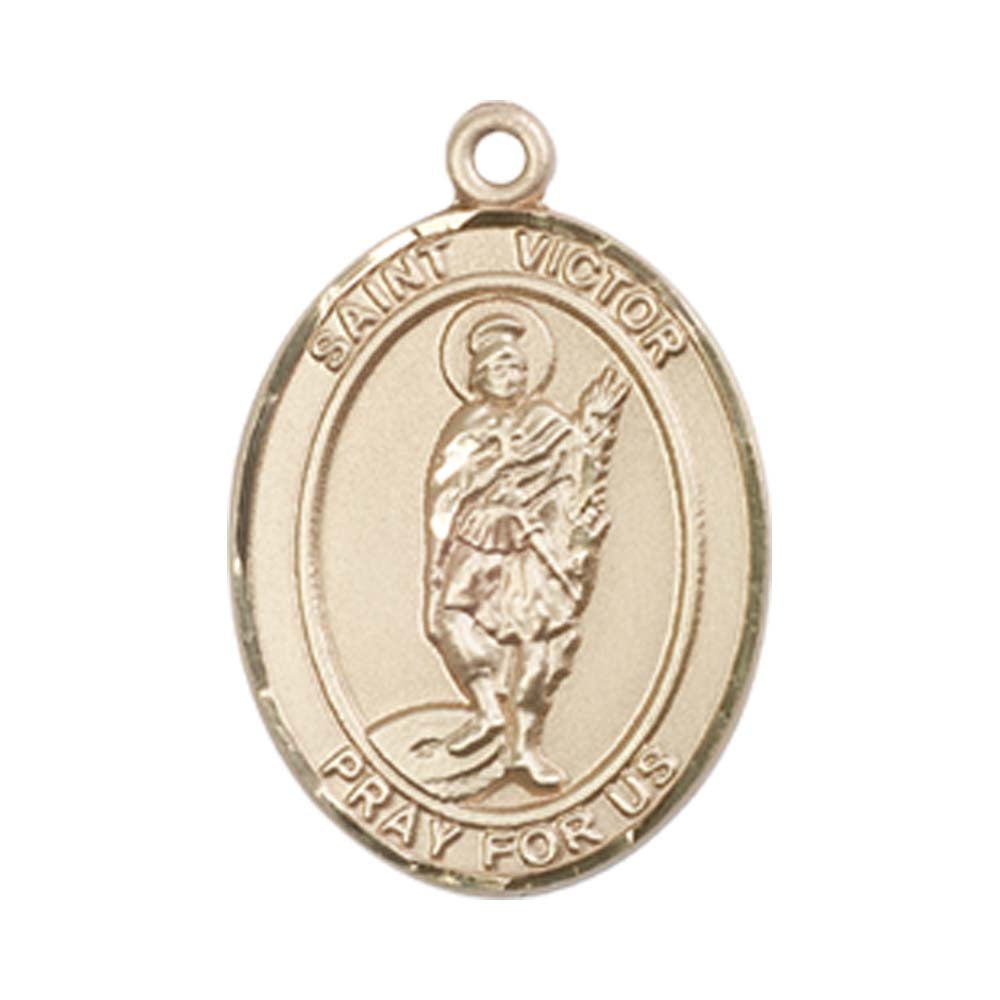 14kt Gold St. Victor of Marseilles Medal - Medium