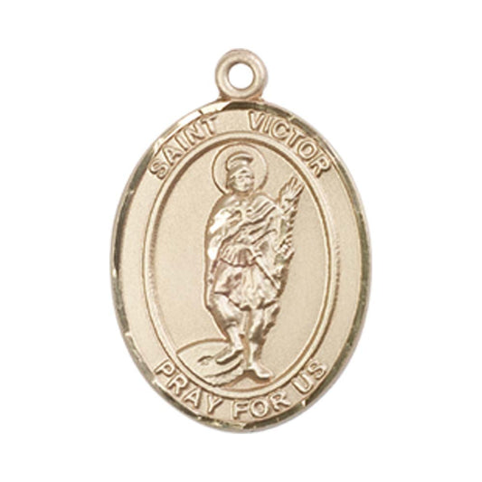 14kt Gold St. Victor of Marseilles Medal - Medium
