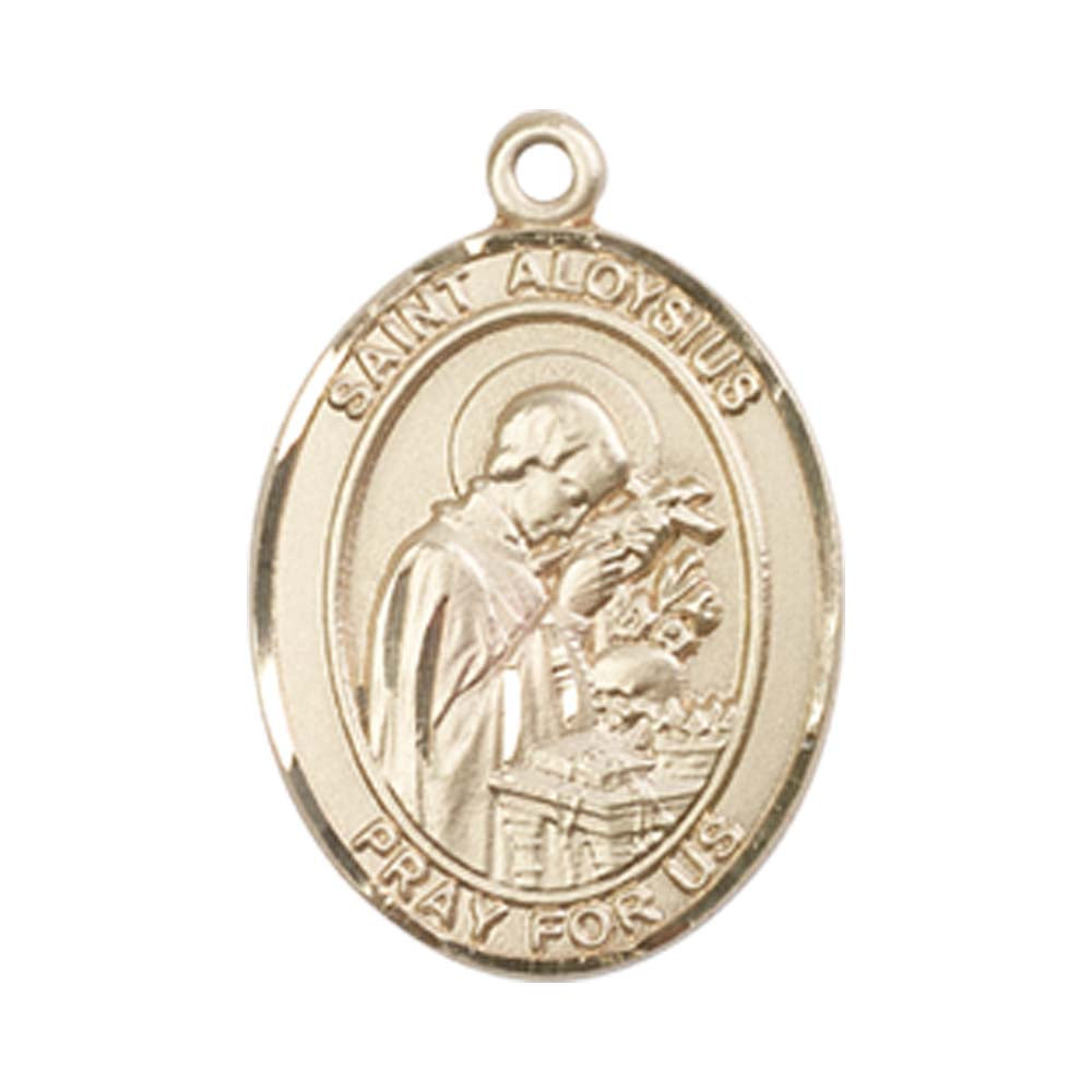 14kt Gold St. Aloysius Gonzaga Medal - Medium