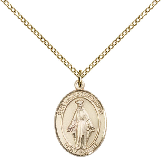 14kt Gold Filled O/L of Lebanon Pendant with 18 inch Gold Filled Light Curb Chain - Medium